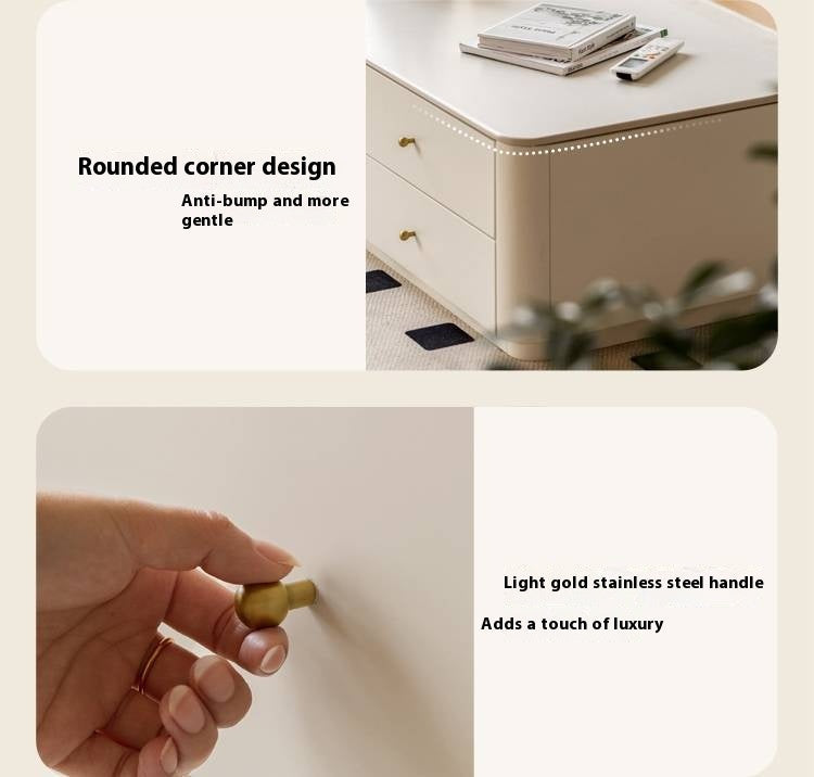 Solid Rubberwood Rock Board Coffee Table