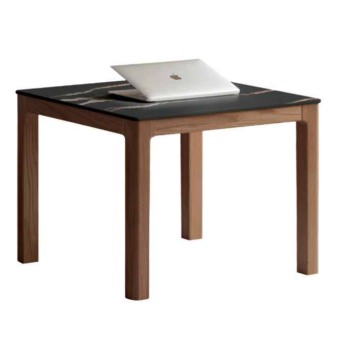 Oak, Black Walnut Solid Wood Modern Style Rock Plate Tea Table