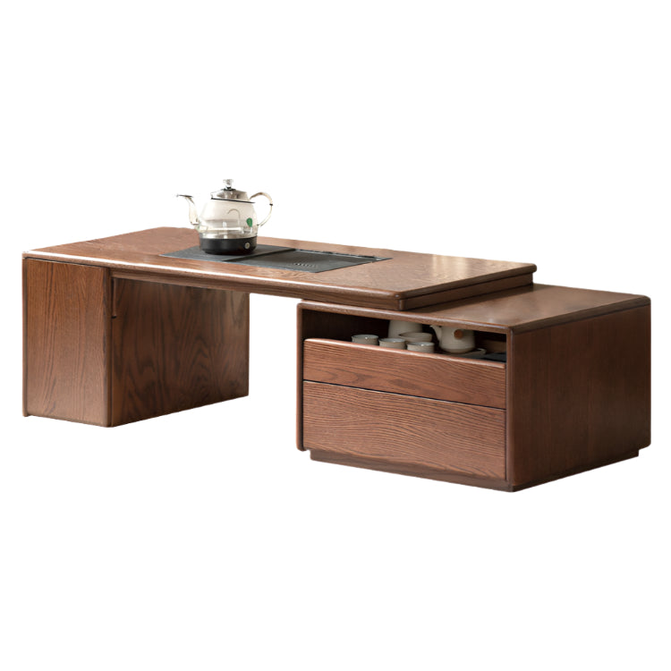 Oak, Black Walnut Solid Wood Telescopic Tea Table