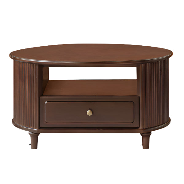 Poplar Solid Wood American Retro Style Round Coffee Table