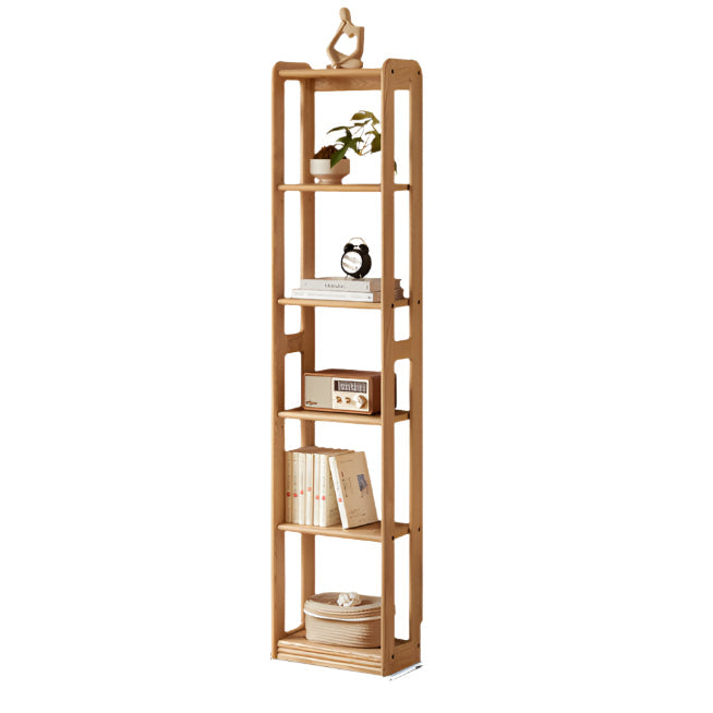 Rubberwood, Oak Solid Wood Modern Style Bookshelf