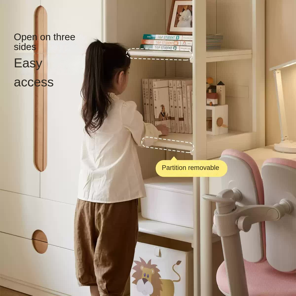 Solid Rubberwood, Beech Solid Wood Children's Wardrobe