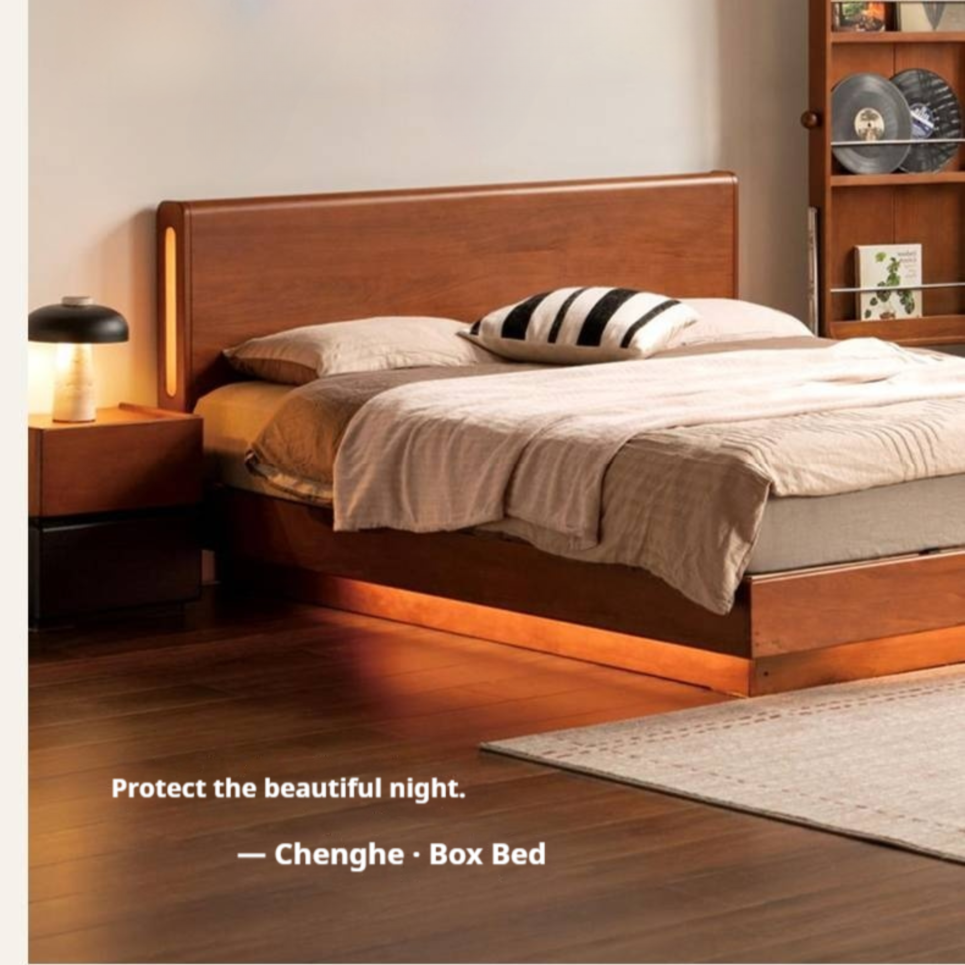 Poplar Wood Solid Wood Antique Style Box Bed