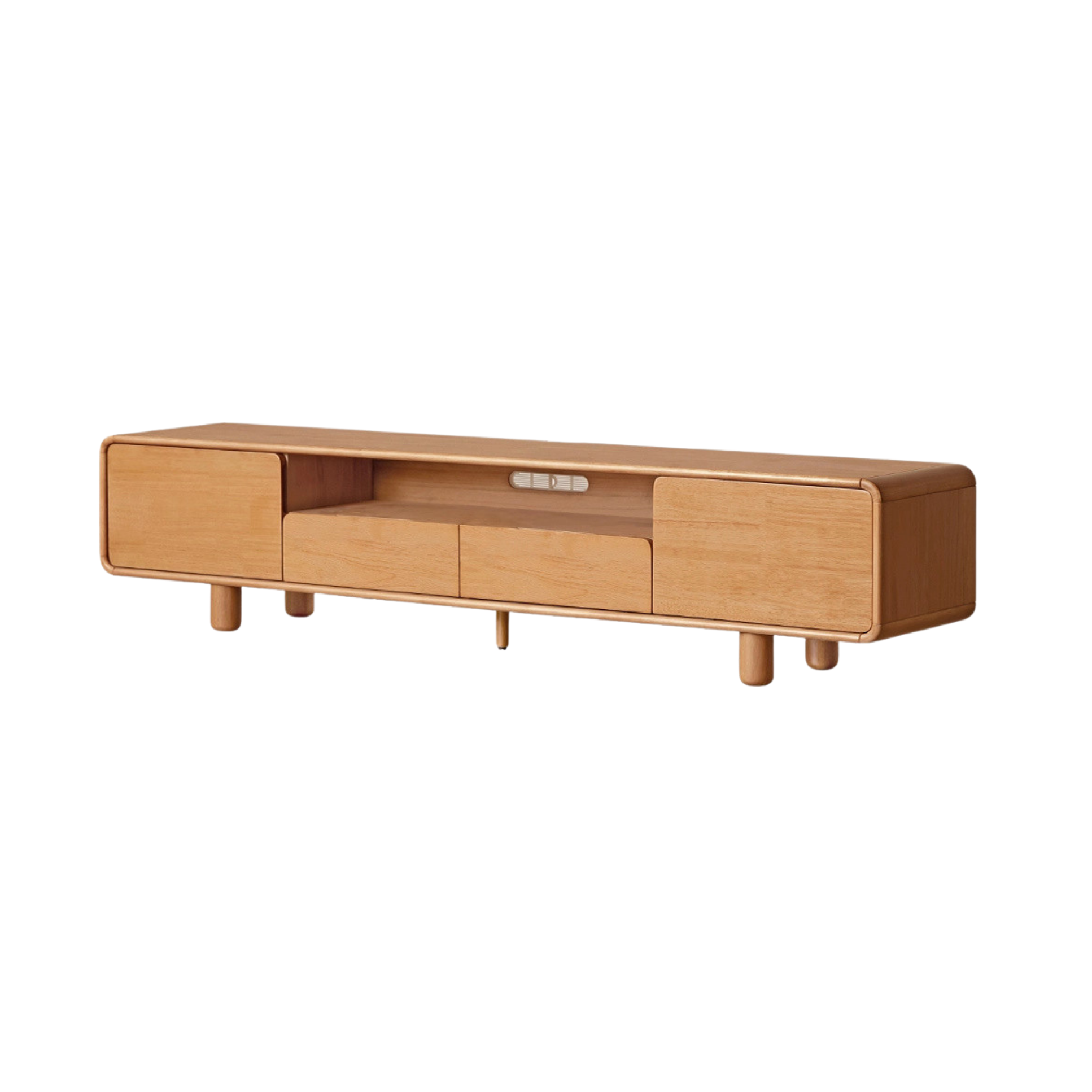 Solid Rubberwood, Oak Solid Wood Scandinavian TV Stand