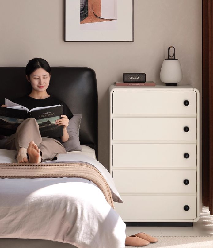 Solid Rubberwood Modern Drawer Chest