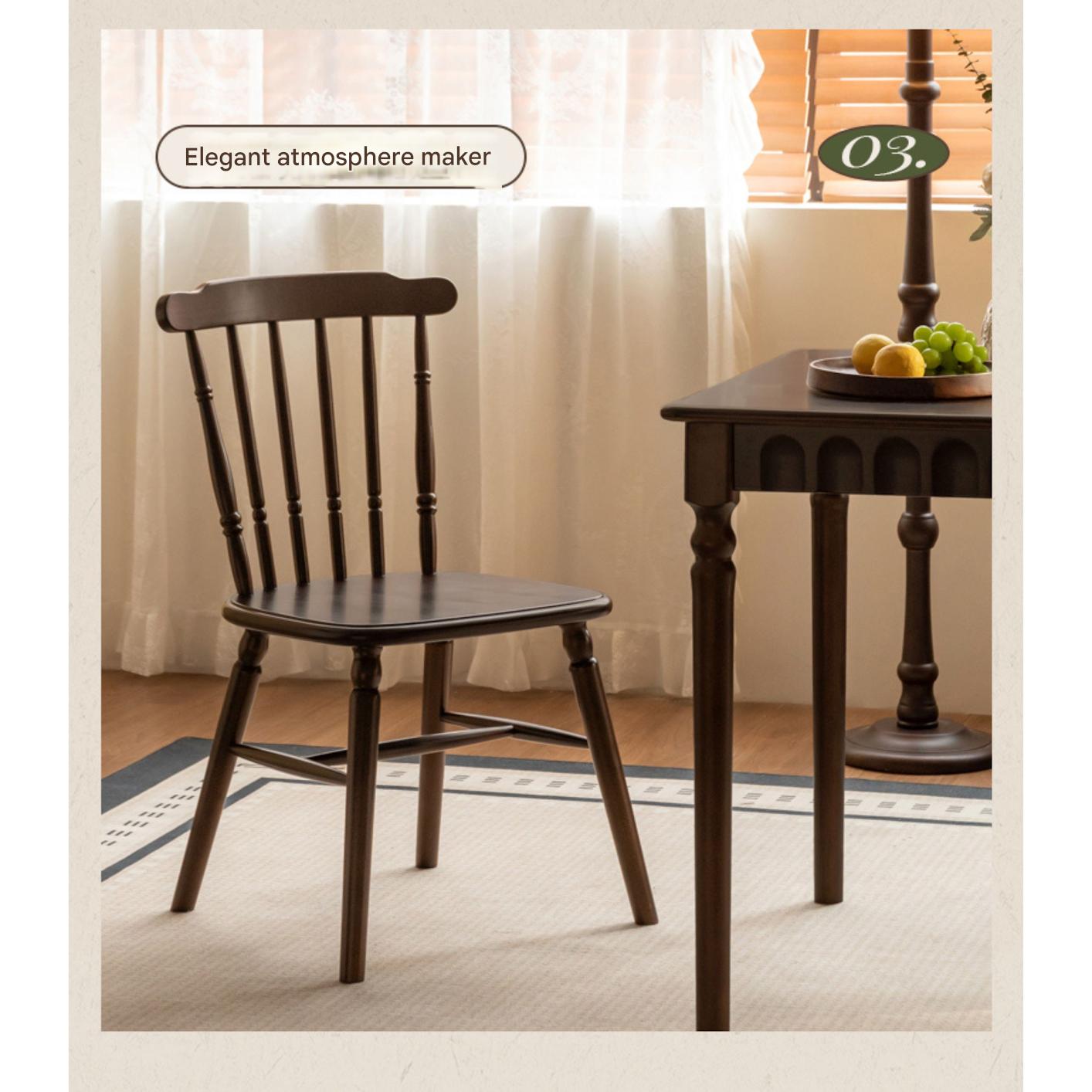 Set 4 pcs Black Walnut Solid Wood Dining Chair
