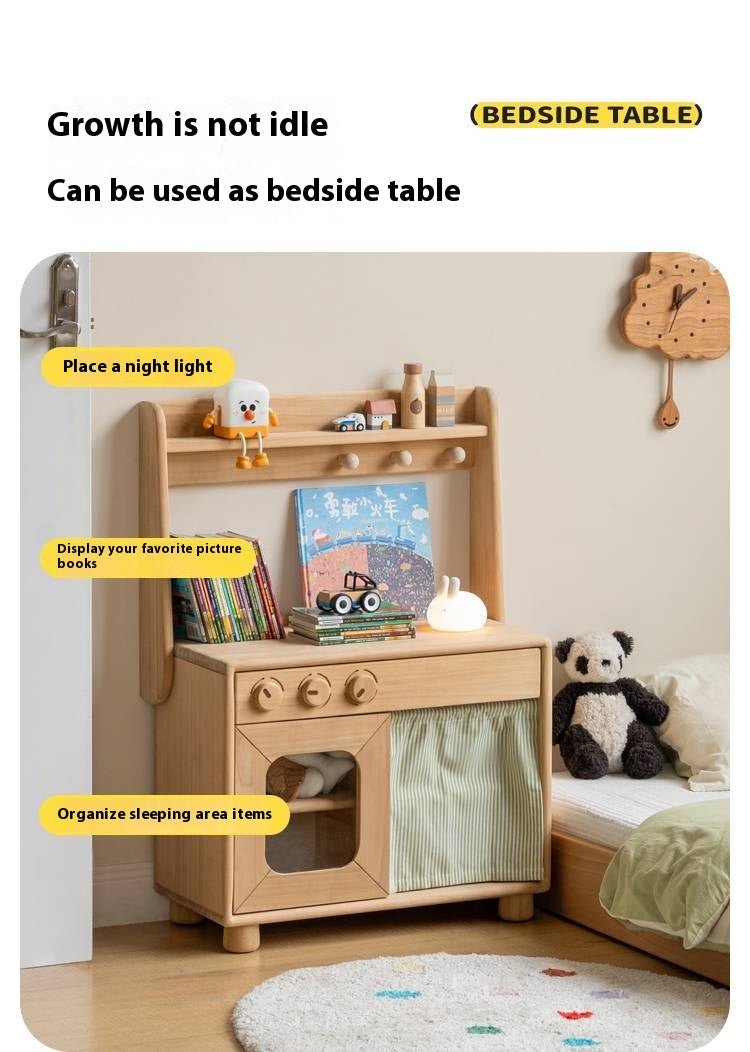 Poplar Solid Wood Montessori Kids Kitchen Cabinet