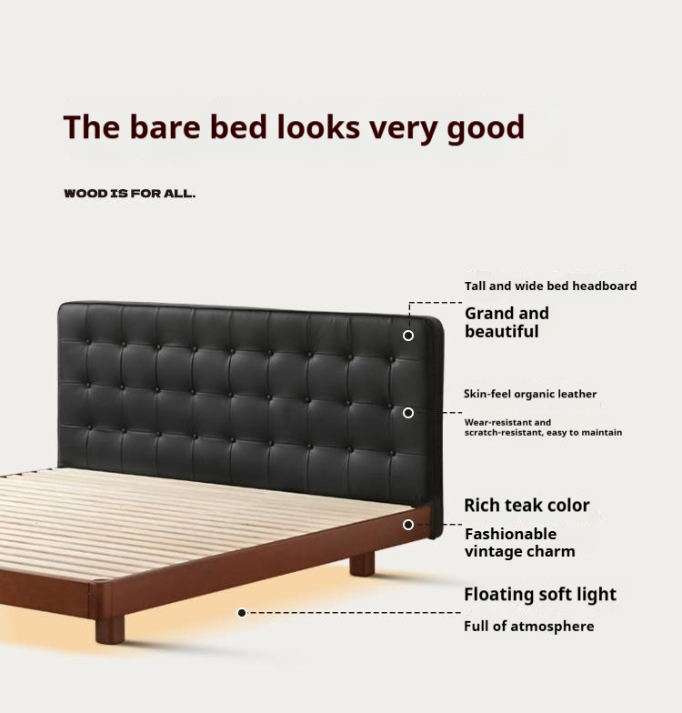 Poplar Solid Wood Eco Cloud Leather Soft Bed