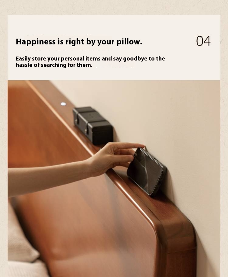 Poplar Solid Wood Multifunctional Luminous Bed