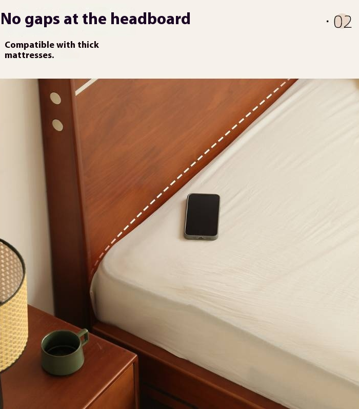 Poplar Solid Wood Luminous Bed Bauhaus Style