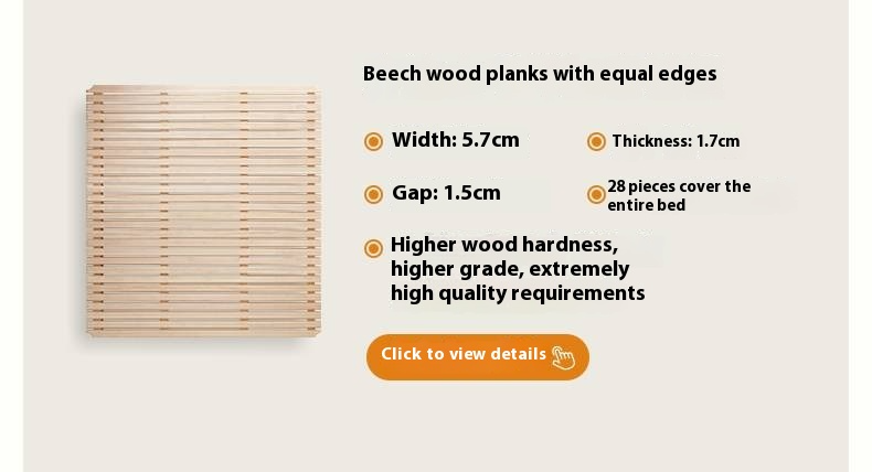 Rubberwood Solid Wood Bed