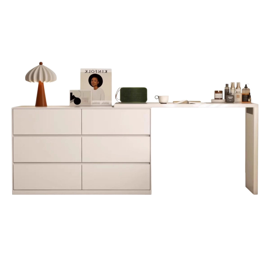 Poplar Solid Wood Makeup Table and Stretchable Dressing Table