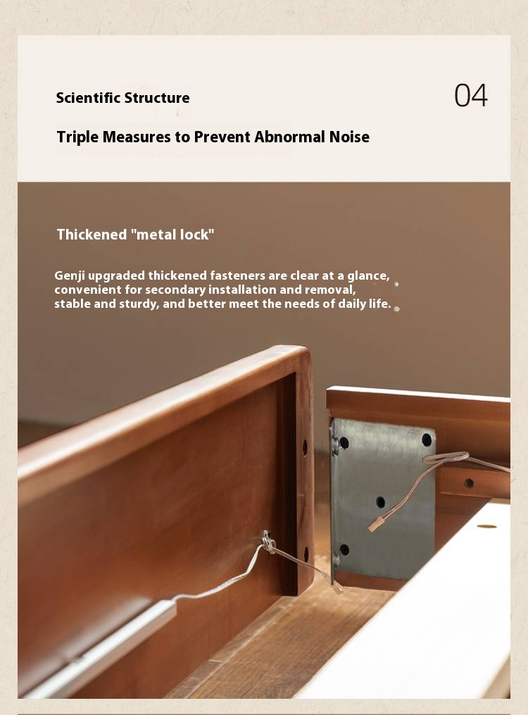 Poplar Solid Wood Multifunctional Luminous Bed