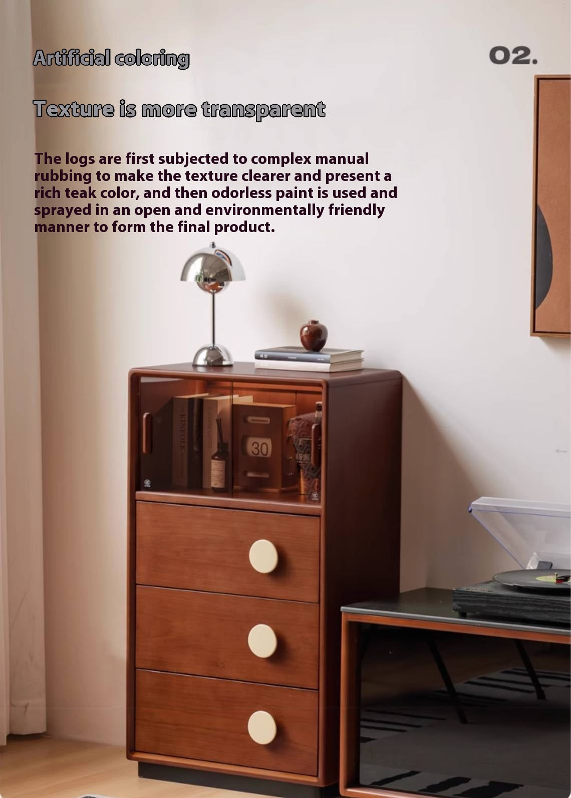 Poplar Solid Wood Middle Ages Side Cabinet