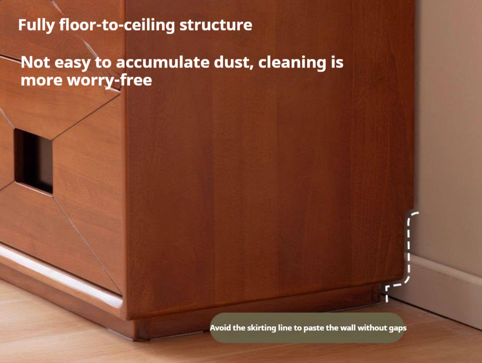 Poplar Solid Wood Medieval Style Drawer Cabinet