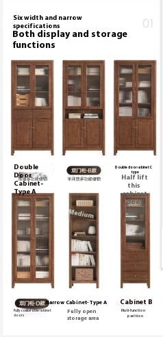 Solid Rubberwood, Oak Solid Wood Modern Bookcase