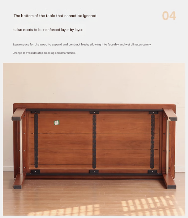 Poplar Solid Wood Bauhaus Retro Antique Style Dining Table