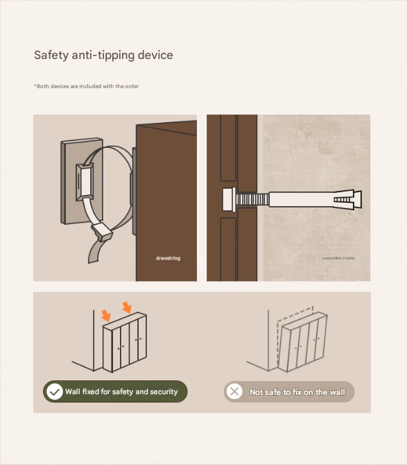 Poplar Solid Wood  American Retro Double Door Wardrobe.