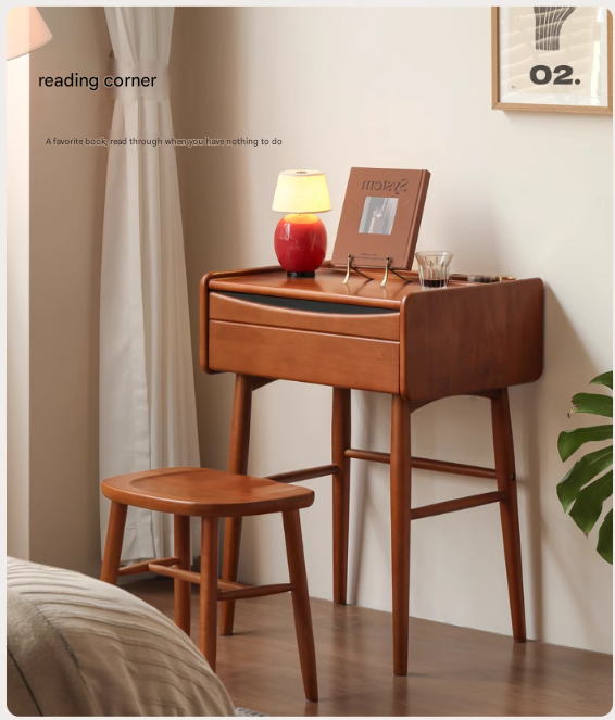 Poplar Solid Wood Multi Functional Retro Dressing Table