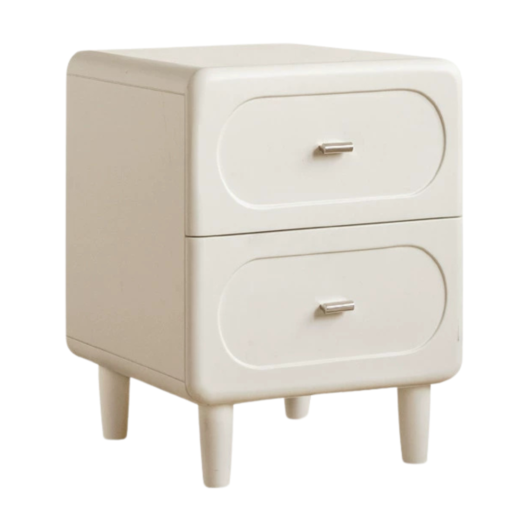 Solid Rubberwood French Cream Nightstand