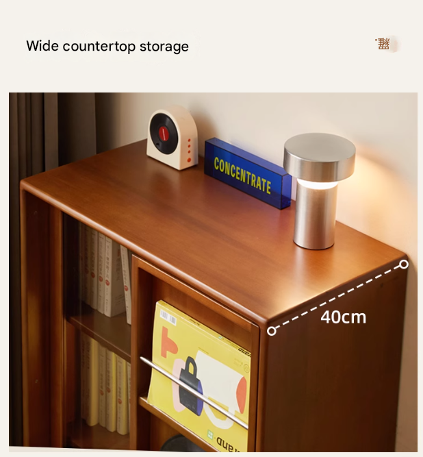 Poplar Solid Wood Ancient Style Sliding Door Side Cabinet