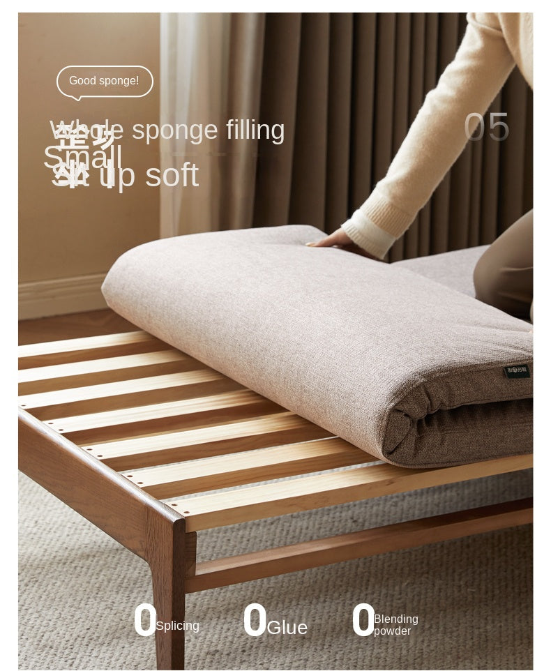 Oak, Solid RubberWood, Beech Solid Wood Sofa Bed Folding Single Bed