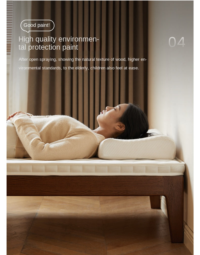 Oak, Solid RubberWood, Beech Solid Wood Sofa Bed Folding Single Bed