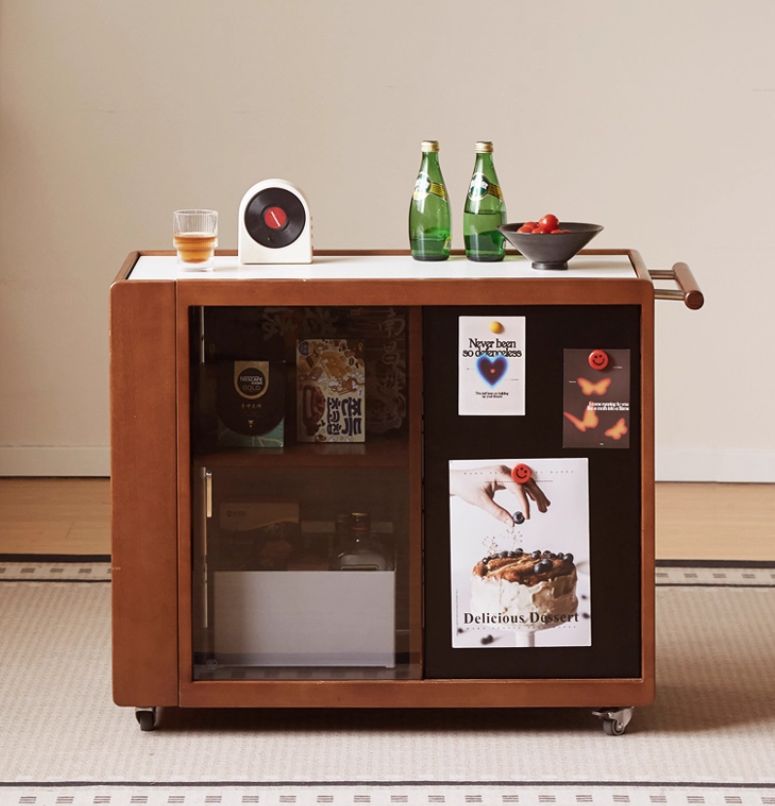 Poplar Solid Wood Middle-Aged Style Side Table