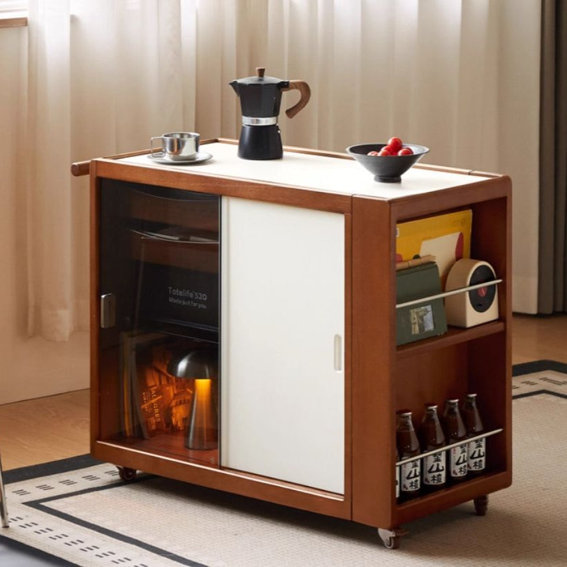 Poplar Solid Wood Middle-Aged Style Side Table