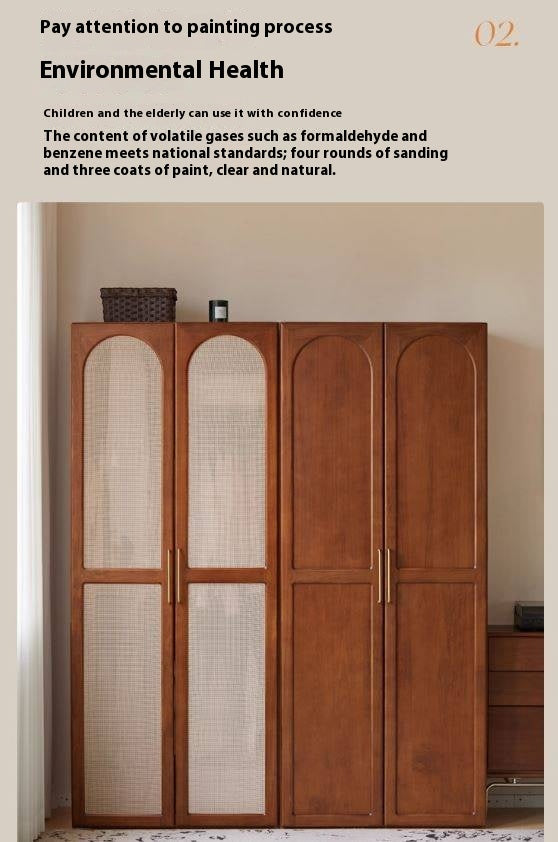 Poplar Solid Wood French Medieval Wardrobe