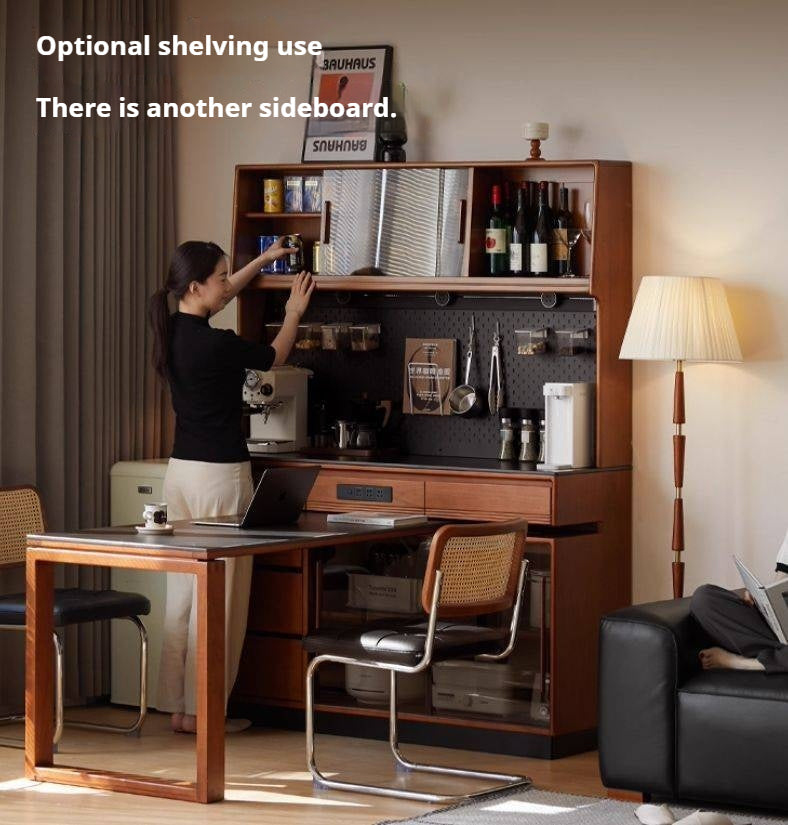 Poplar Solid Wood Island Dining Table Rotatable