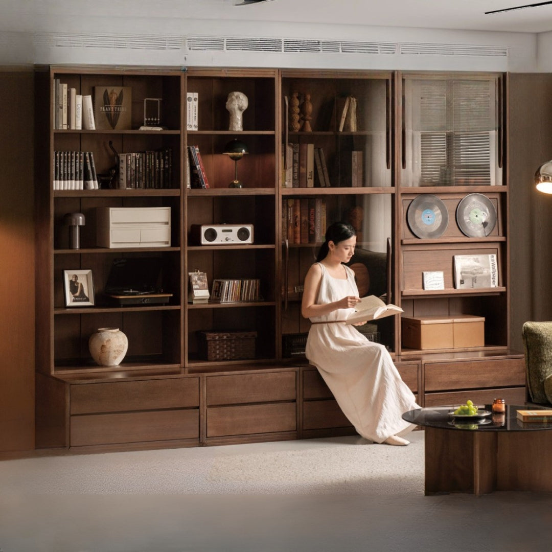 Sandalwood Solid Wood Combination Bookcase