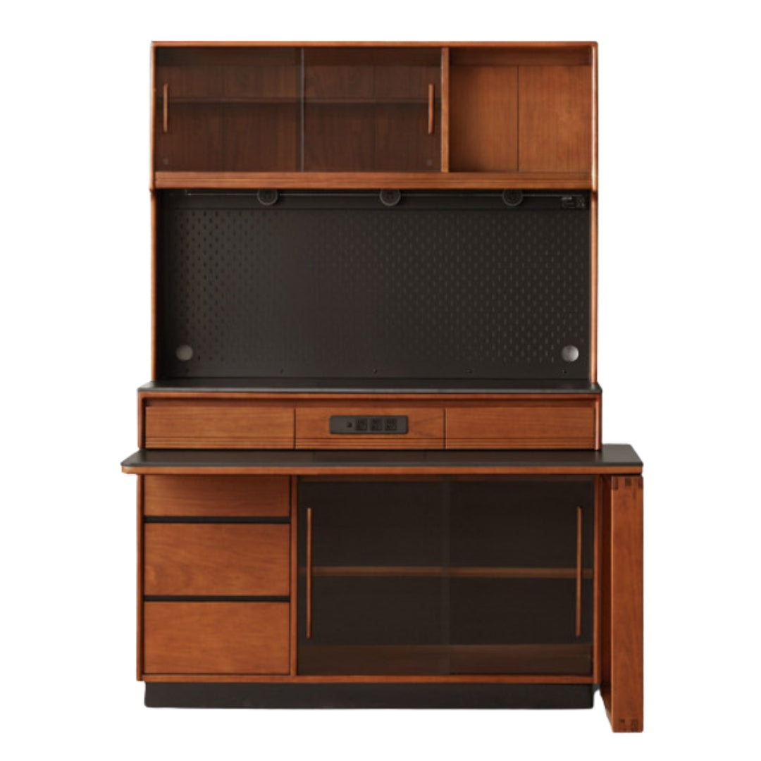 Poplar Solid Wood Island Dining Table Rotatable