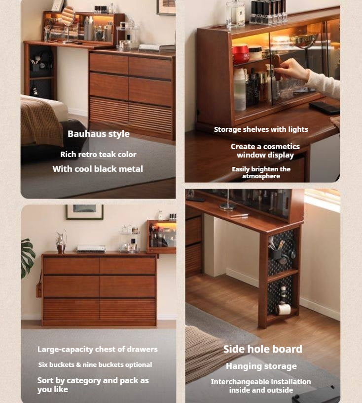 Pine Solid Wood Makeup Desk