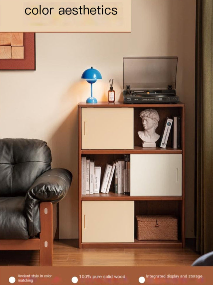 Poplar Solid Wood Bauhaus Side Cabinet