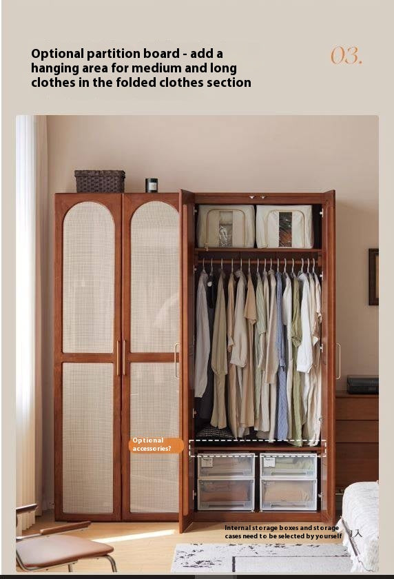 Poplar Solid Wood French Medieval Wardrobe