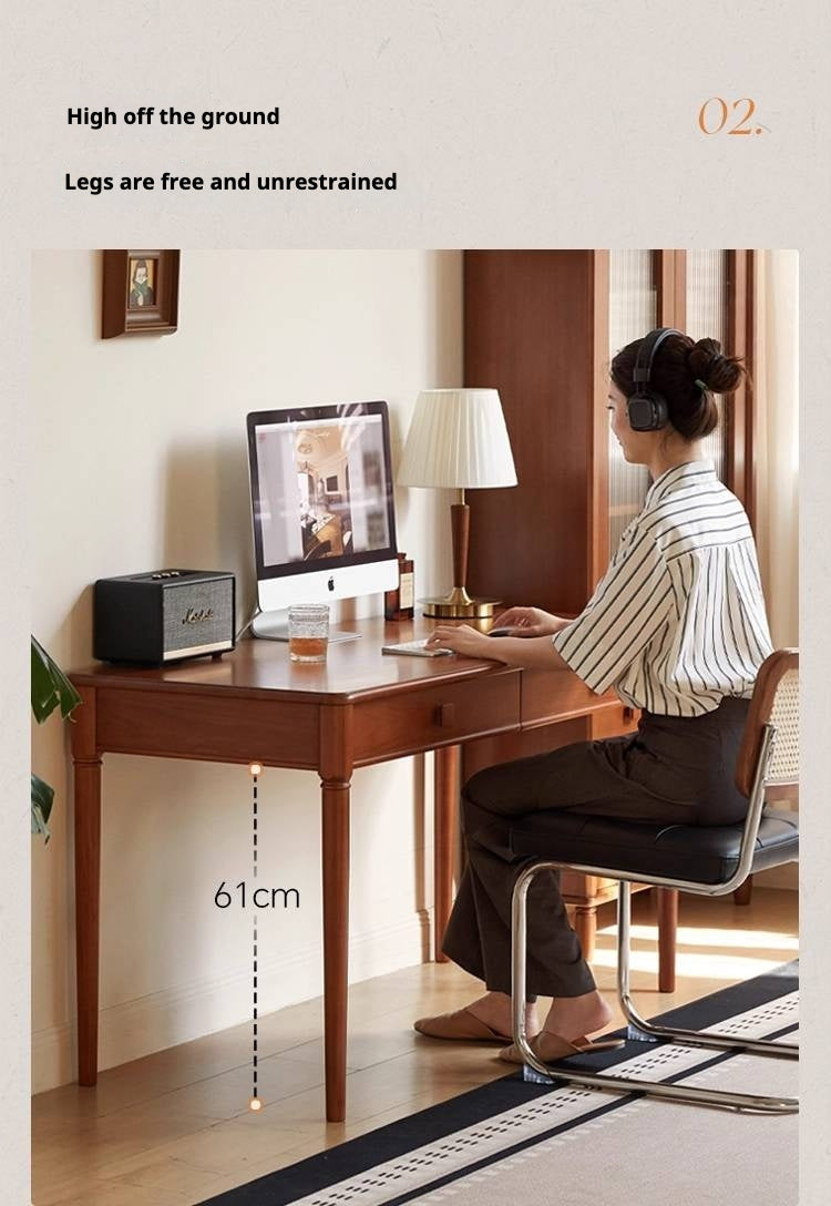 Tulip Tree Solid Wood Medieval Style Desk