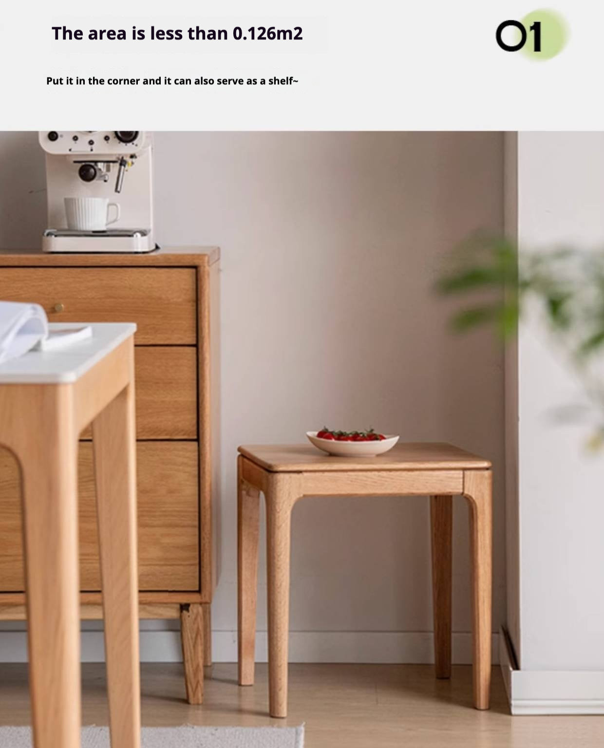 Oak, Ash, Black walnut Solid Wood Modern Style Stool