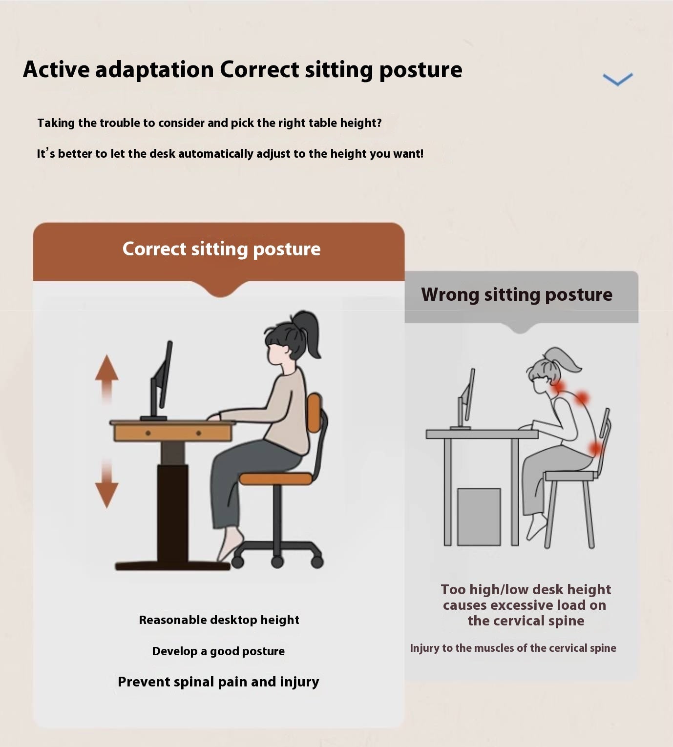 Poplar Solid Wood Antique Style Office Desk With Electric Lift