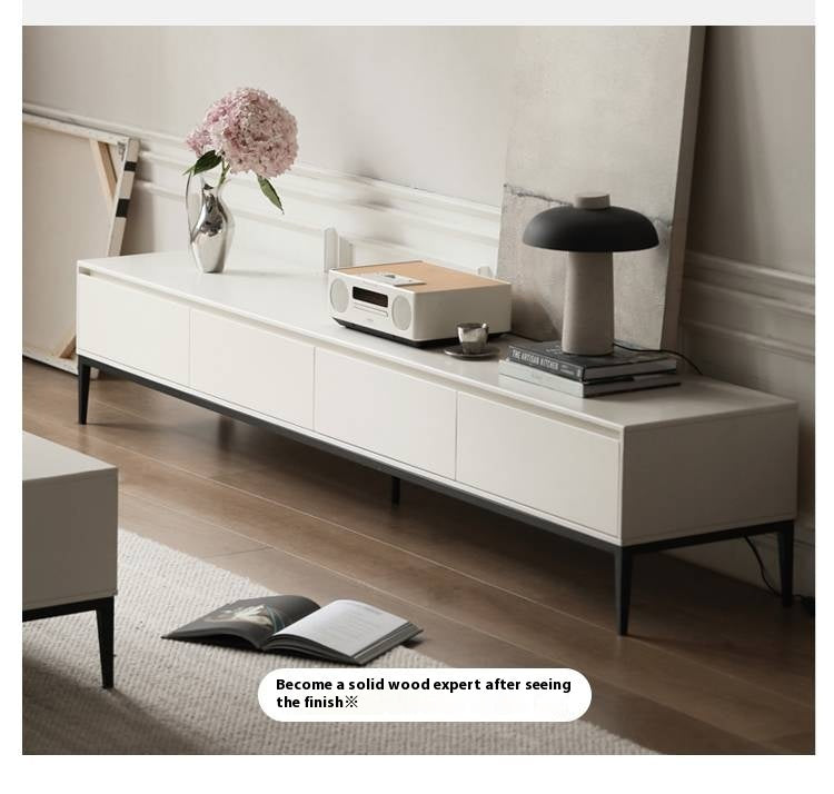 Poplar Solid Wood Cream Style TV Cabinet