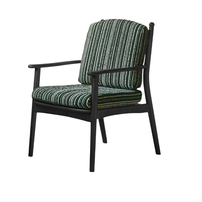 Poplar Solid Wood French Retro Black Backrest Soft Armchair