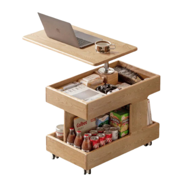 Oak, Ash, Cherry, Black Walnut Solid Wood Rotating Side Table