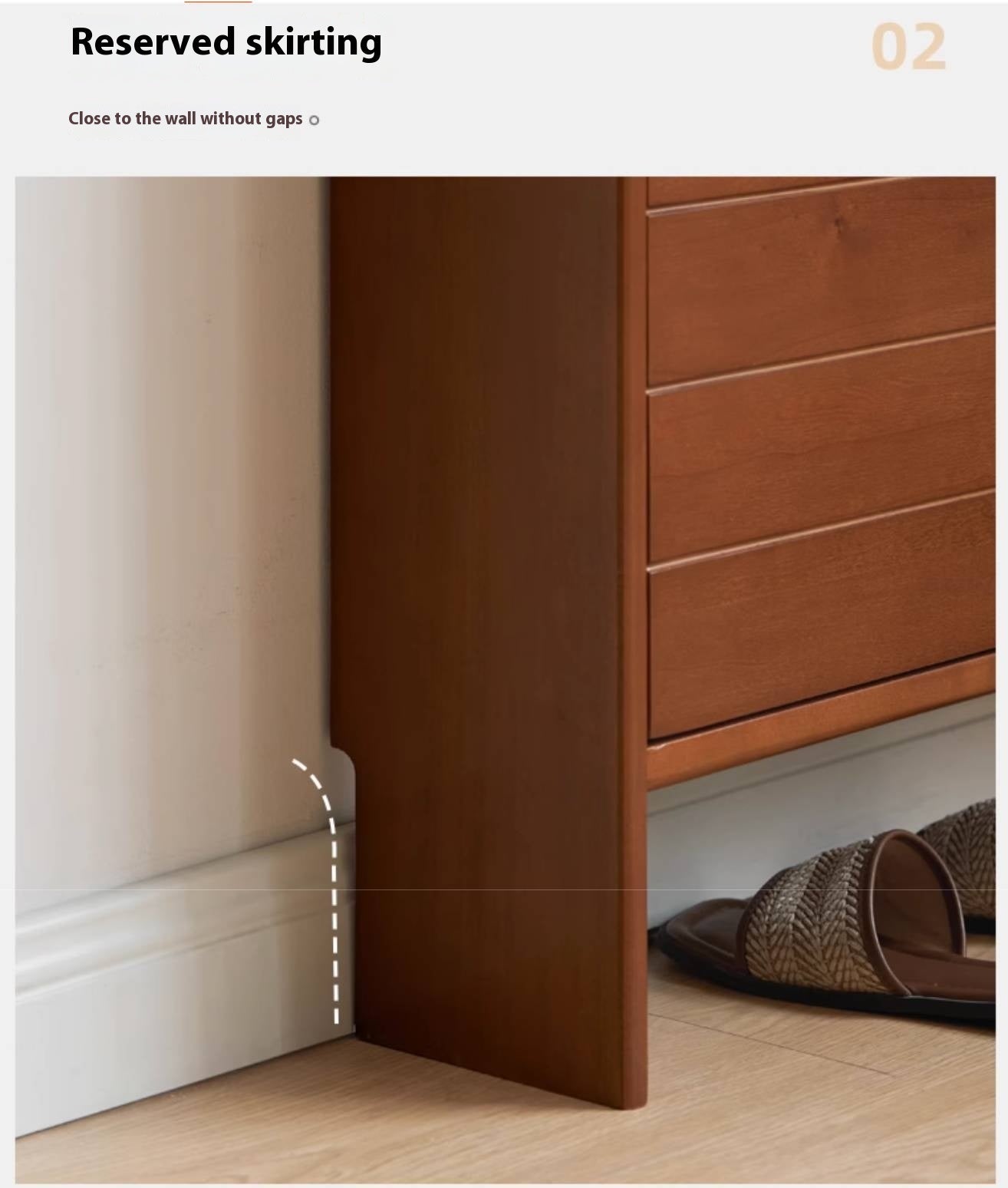 Poplar Solid Wood Middle-Age Ultra-Thin Shoe Cabinet
