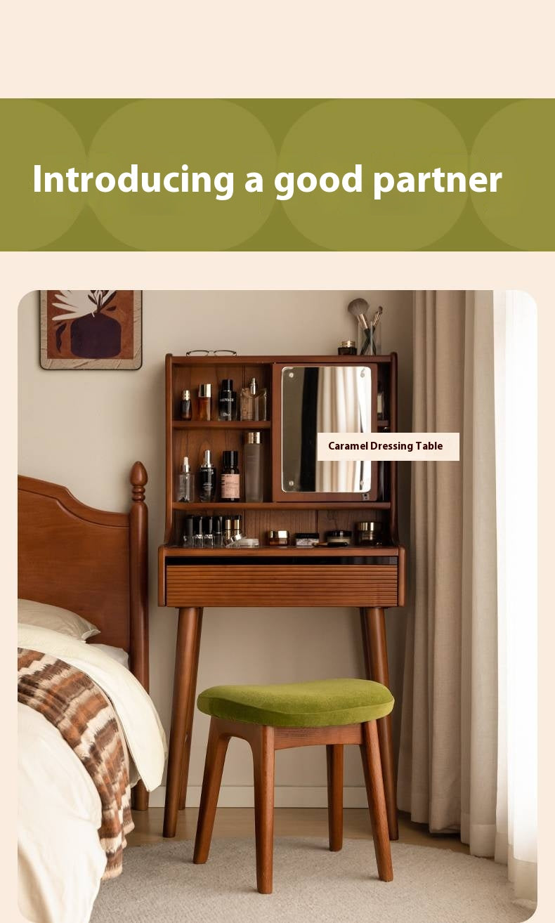 Oak, Cherry Solid Wood Makeup Stool