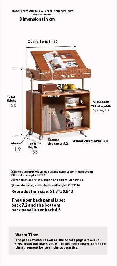 Poplar Solid Wood French Medieval Style Mobile Side Cabinet