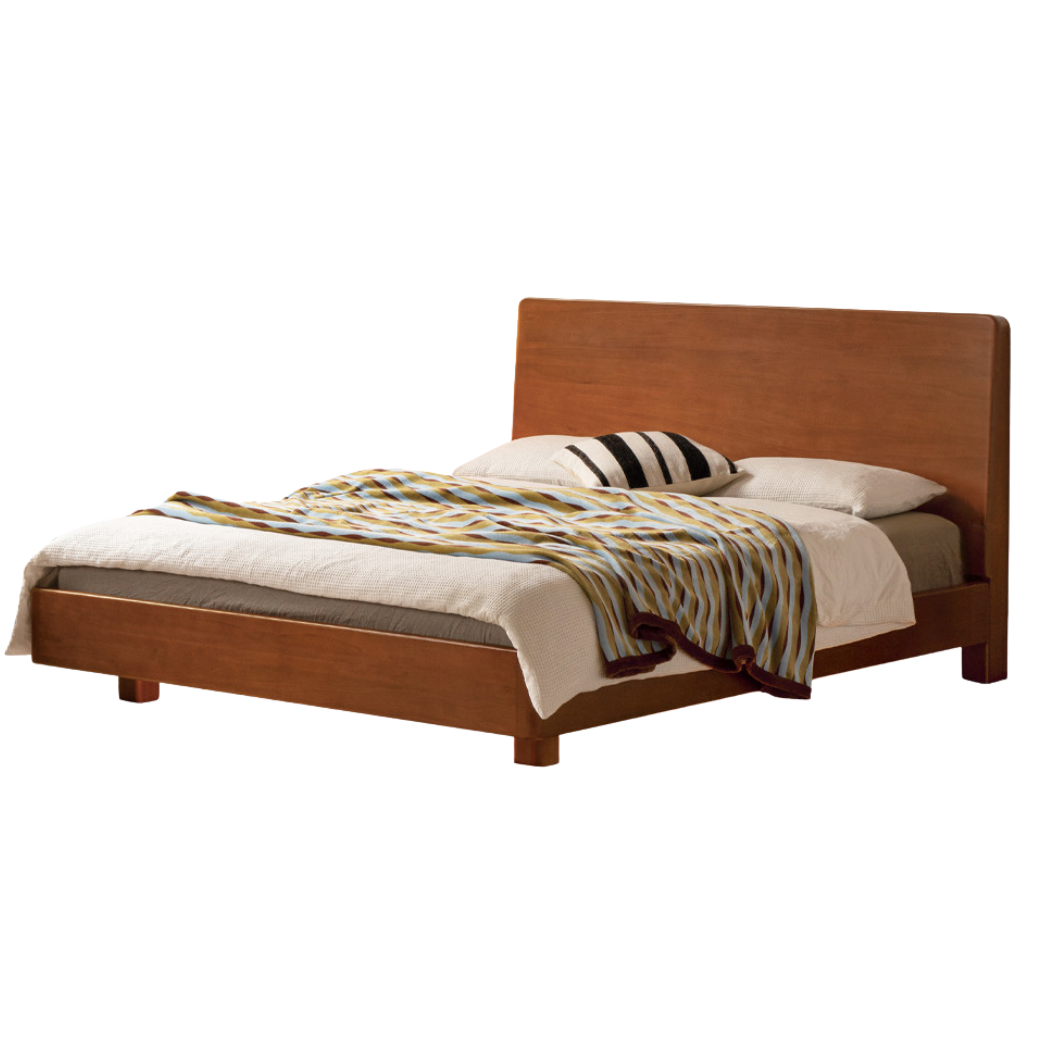 Poplar Solid Wood Multifunctional Luminous Bed