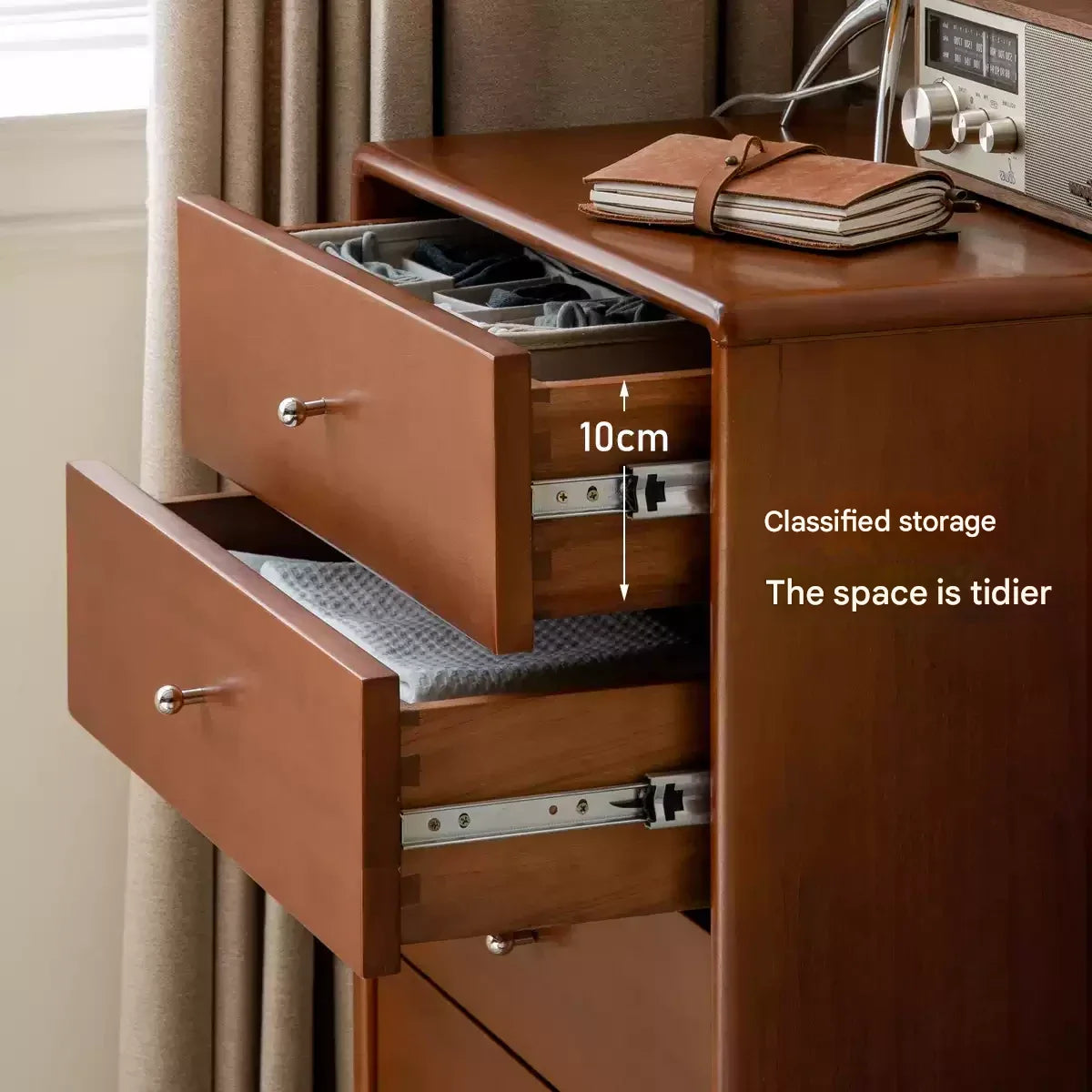 Poplar Solid Wood Ancient Style Wall Drawer Cabinet