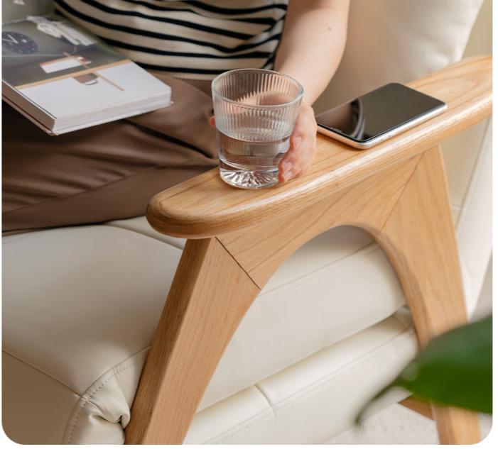 Oak, Beech Solid Wood Folding Dual-Purpose Sofa Chair.