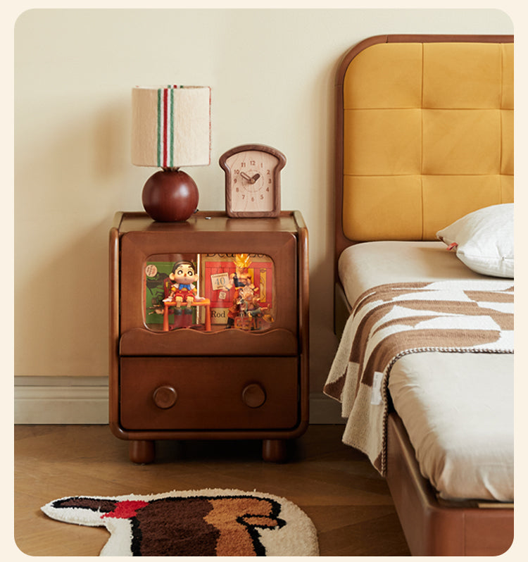 Poplar Solid Wood Children's with Lights Nightstand