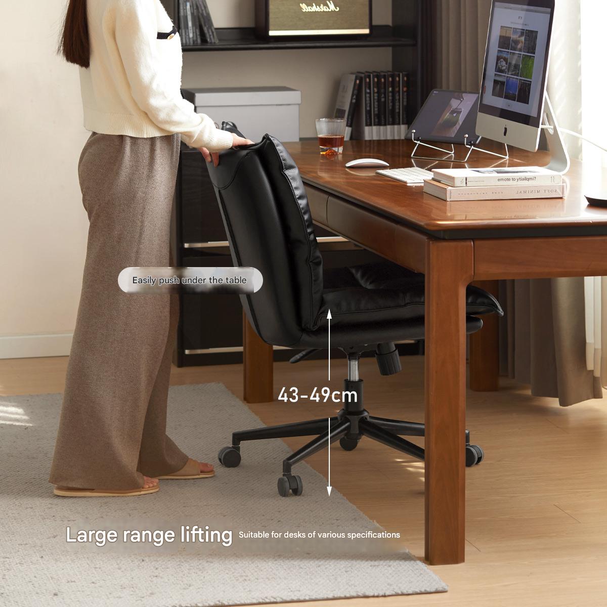 Organic Leather Rotating Modern Back Chair